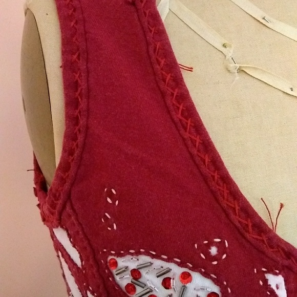 Alabama Chanin Style Corset Top Small - Picture 6 of 8